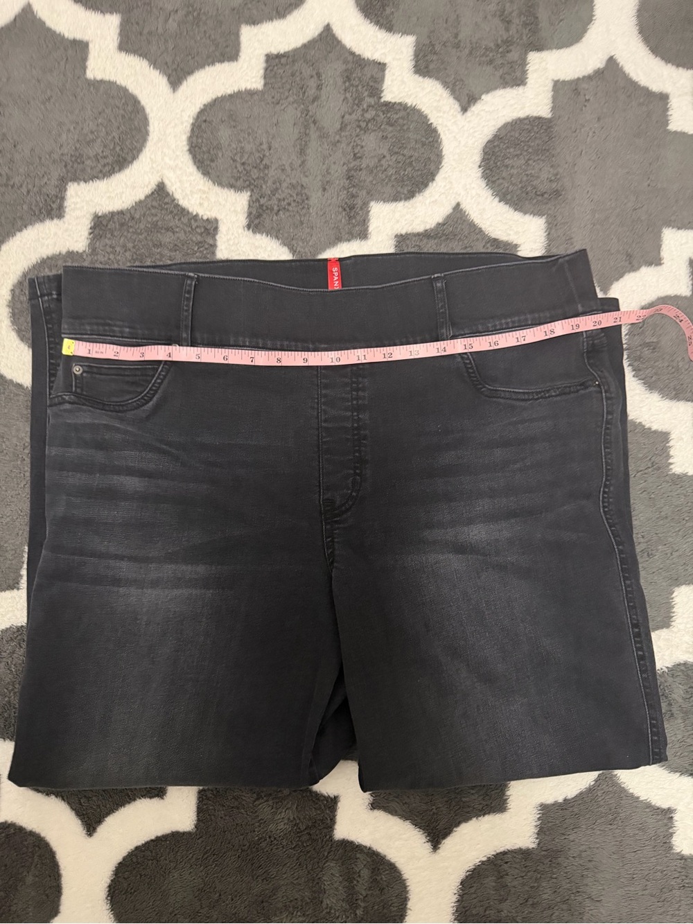 Spanx Jean-ish Leggings Washed Black Gray Denim Pull On Womens 2xl p